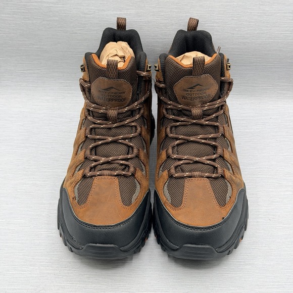 Skechers Waterproof Hiking Boots Men's 9.5 Brown Leather Outdoor Trail 204910 - Picture 12 of 14